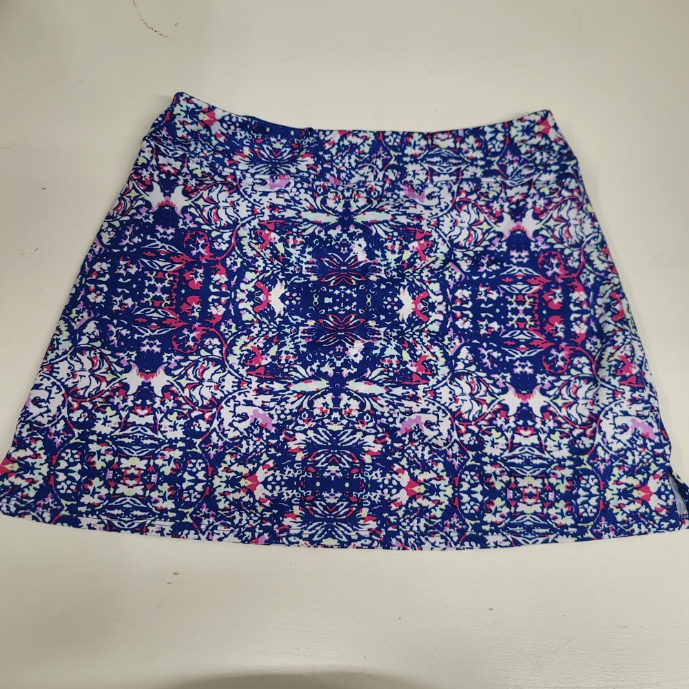 Tranquility Skort Womens Small Blue Pink White Pattern Athletic Golf Preppy